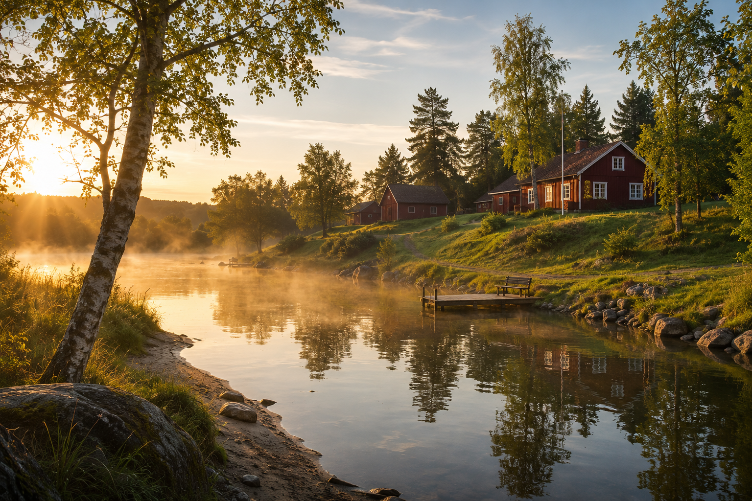 Gård med egen strand vid Hoan, Överhogdal