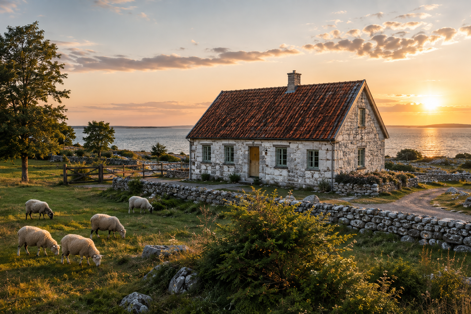 Kalkstenshus på Gotland